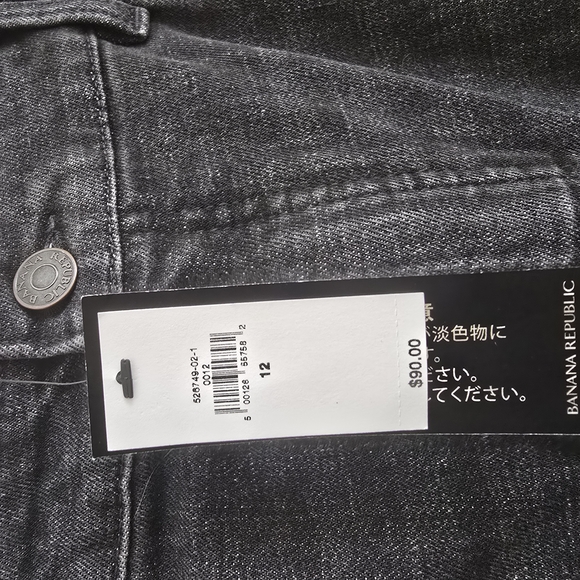 NWT Banana Republic Black Denim Midi Skirt - Picture 5 of 6